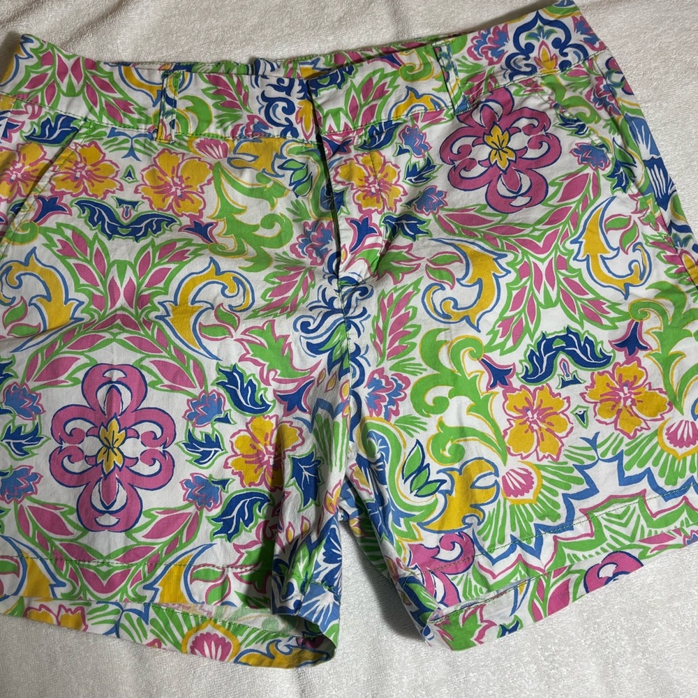 Sunset and Sweet Tea Floral Patterned Women's Shorts 12